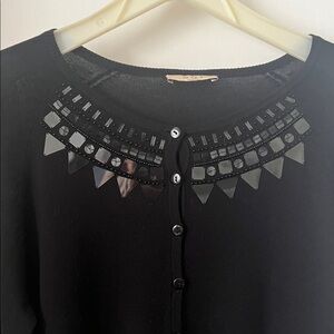 Elegant Black Women's button down sweater. Never worn.